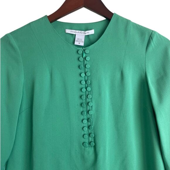 Diane Von Furstenberg Women Silk Top 6‎ Quiet Luxury Business Contemporary Chic - Picture 4 of 10